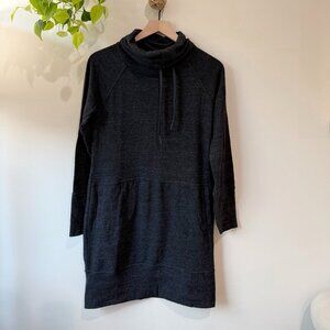 prAna Organic Cotton Cowl Neck Sweatshirt Dress Gray Size S Athleisure Pockets